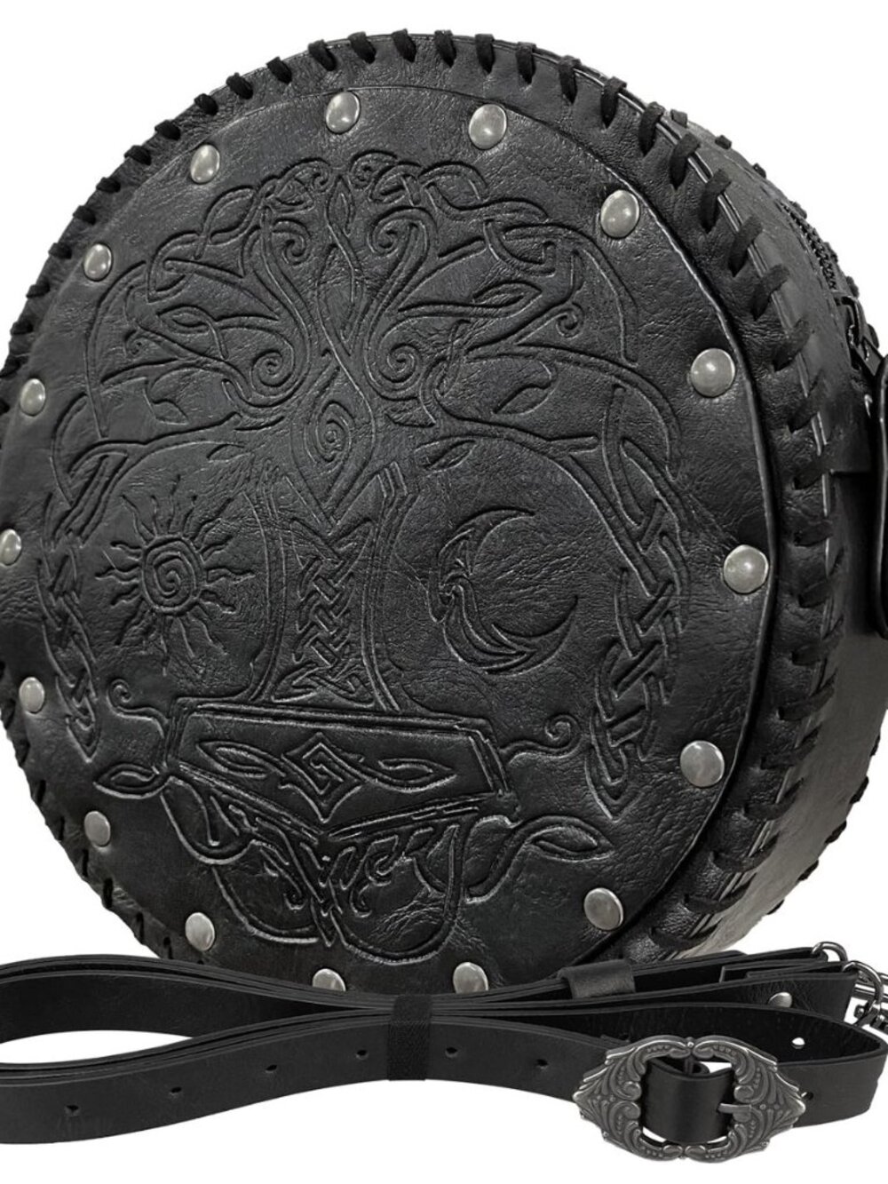 Viking Embossed Crossbody Bag, Nordic Faux Leather Belt Bag Satchel Bag